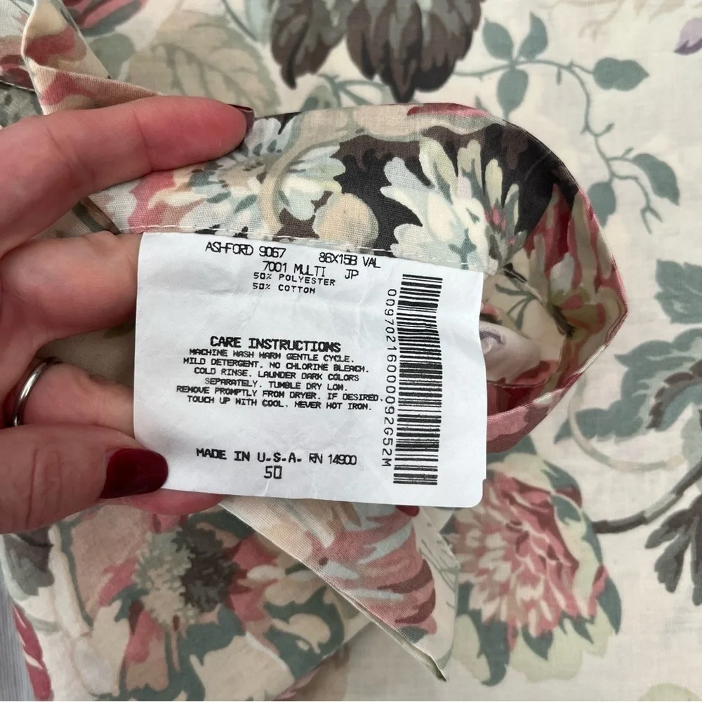 Vintage JC Penny Rose Floral Curtains Valence Set of 2 GrannyCore CottageCore